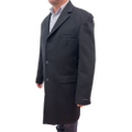 Austin Reed Lapel Trench Coat Jacket Winter Overcoat w/ Cashmere - Black - 38"" Chest (Tall Height)