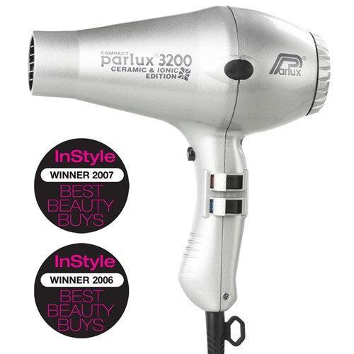 Parlux 3200 Compact Ceramic & Ionic Hair Dryer 1900W - Silver