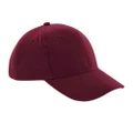 Beechfield Unisex Pro-Style Heavy Brushed Cotton Baseball Cap / Headwear (Burgundy) (One Size)