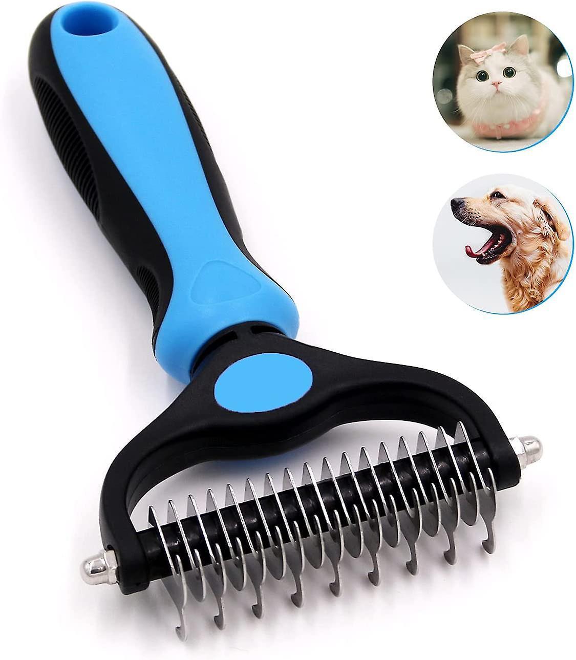 Pet Grooming Tool- 2 Sided Undercoat Rake For Dogs &cats-safe And Effective Dematting Comb For Mats&tangles Removing