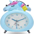 Kids Alarm Clock Silent Clock With Night Light And Loud Alarm Easy To Set Battery Operated Cute Unicorn Double Bells Clock Decorative For Girls Stu