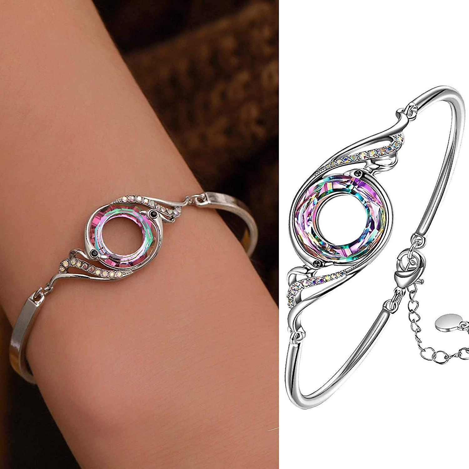Creative Colorful Crystal Pea Gradient Bracelets Jewelry Bracelet Bangle