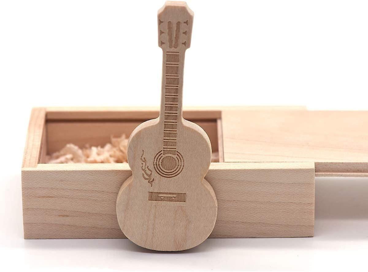 Guitar Usb Flash Drive Memory Stick Wooden Thumb Drivers Guitar Gifts (32gb Walnut)