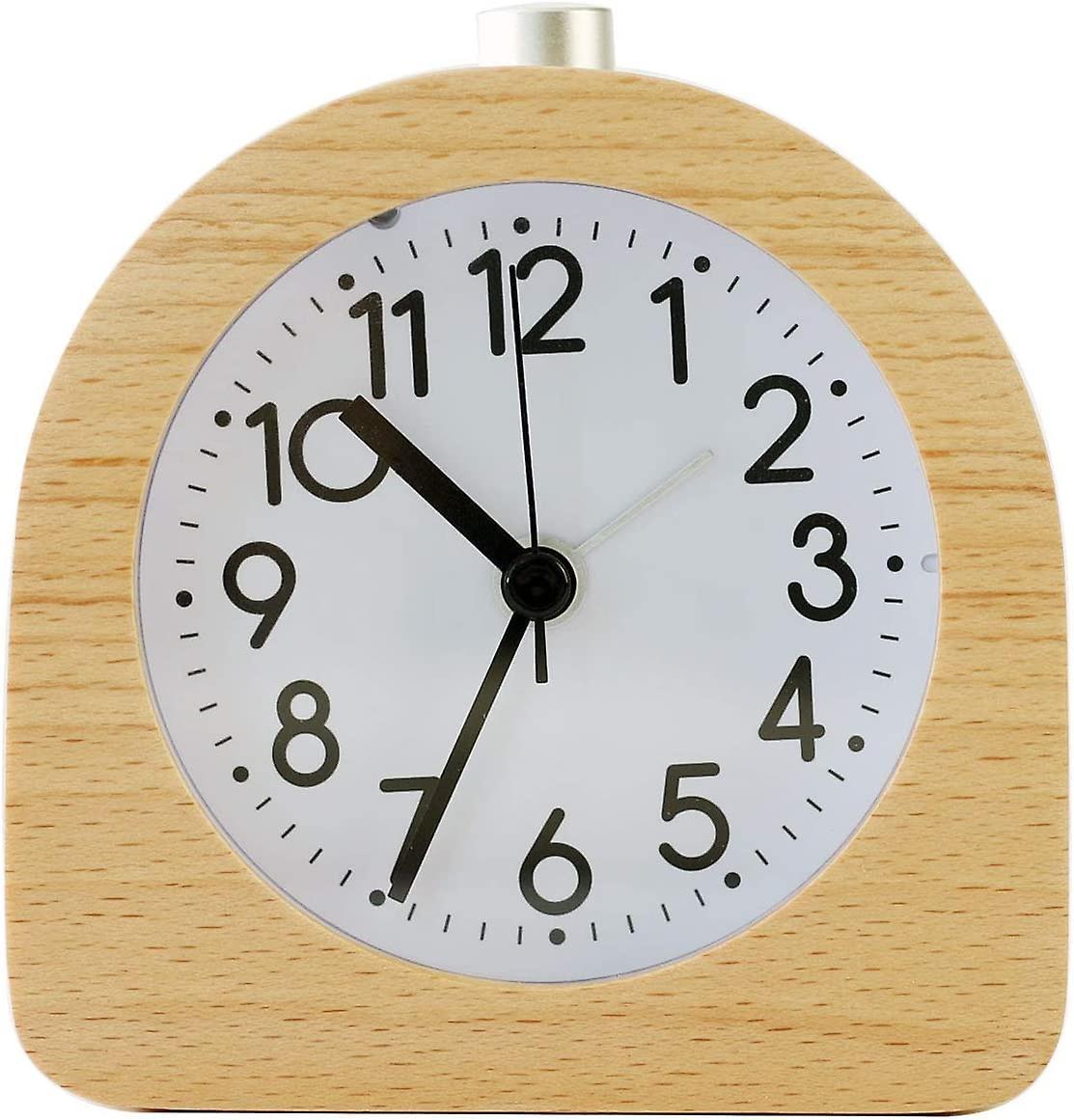 Solid Wood Analog Alarm Clock