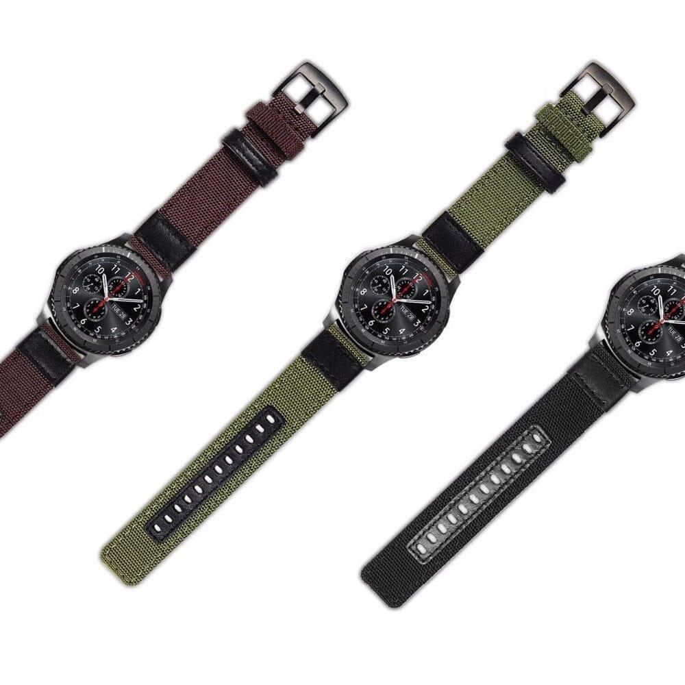 Nylon and Leather Watch Straps Compatible with Asus Zenwatch 2 (1.45")