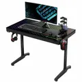 Eureka ERK-GTG-I43 Ergonomic Explorer Edition Tempered Glass Gaming Desk with RGB Lighting