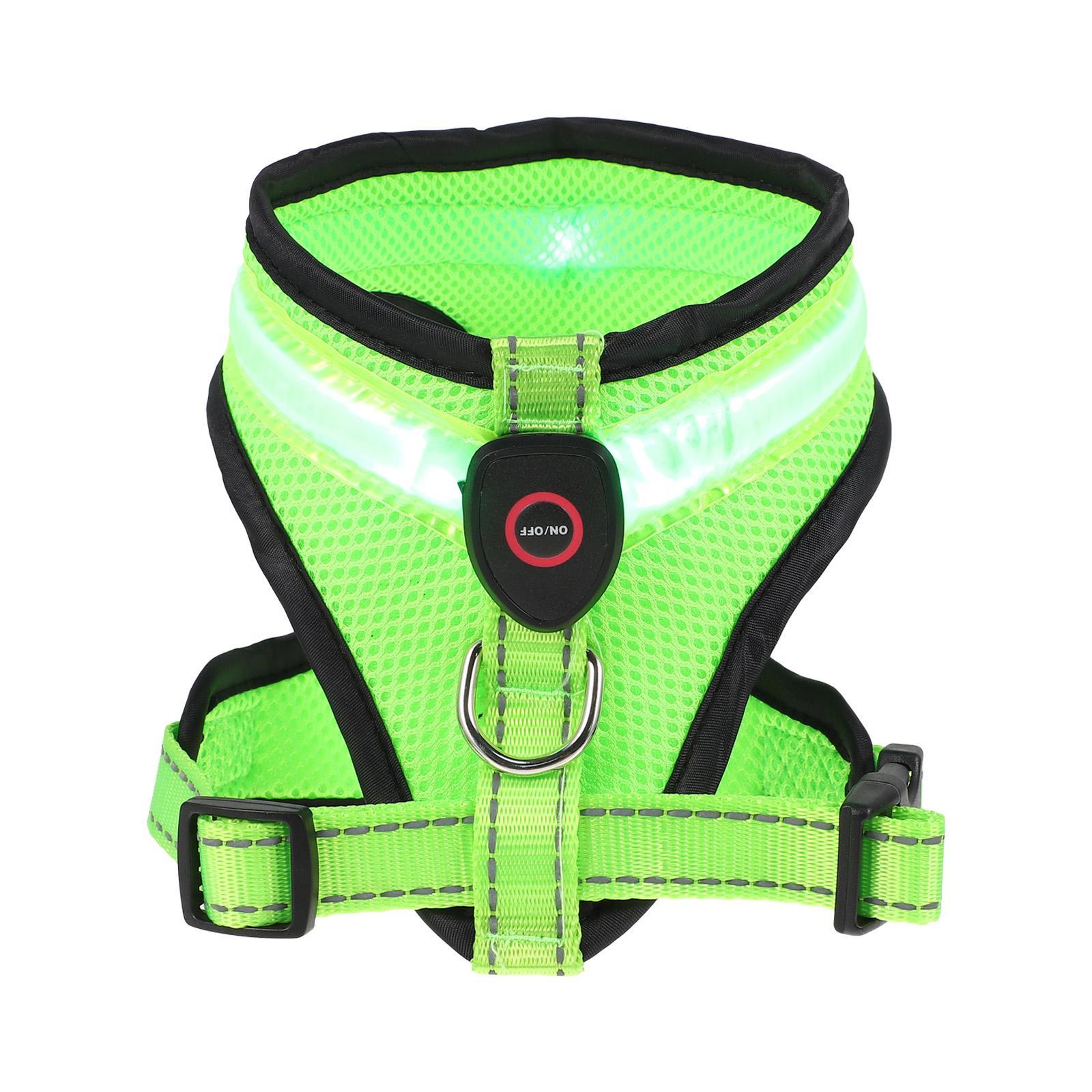 Dog Glow Vest Glowing Dark Reflective Clothing Small Carrier Sling Light