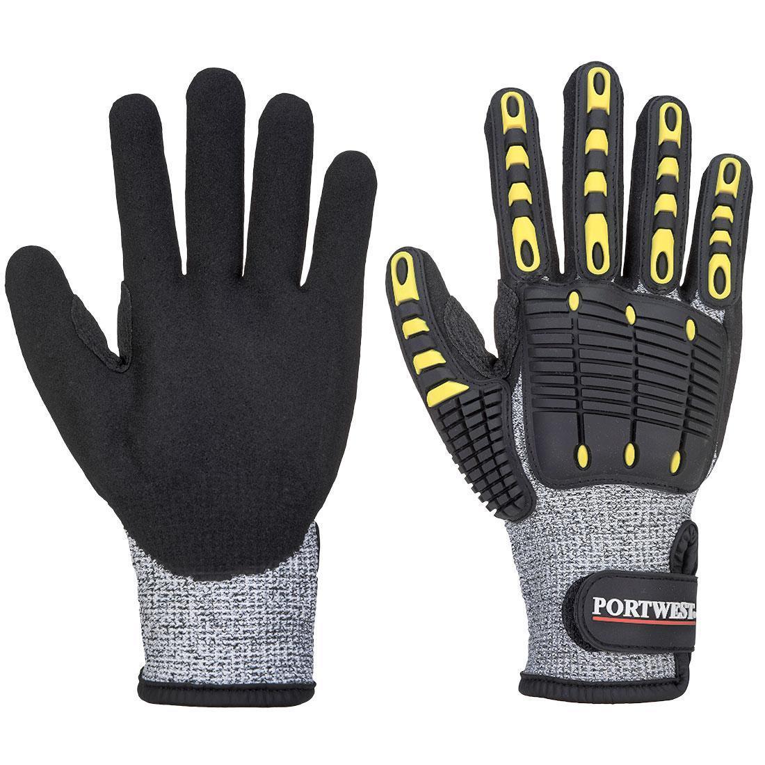 Portwest Unisex Adult A772 Impact Resistant Cut Resistant Glove (Grey/Black) (XXL)