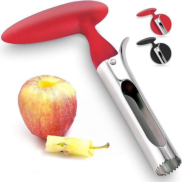 Simple Craft Apple Corer - Premium Stainless Steel Apple Corer Tool For Removing Cores Pits - Sharp Serrated Core Remover For Apples Pears (red)