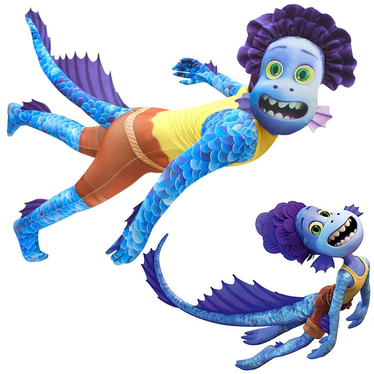 Kids Luca Alberto Sea Monster Fish Cosplay Cartoon Cosplay Costume (Color:Purple Size:130)