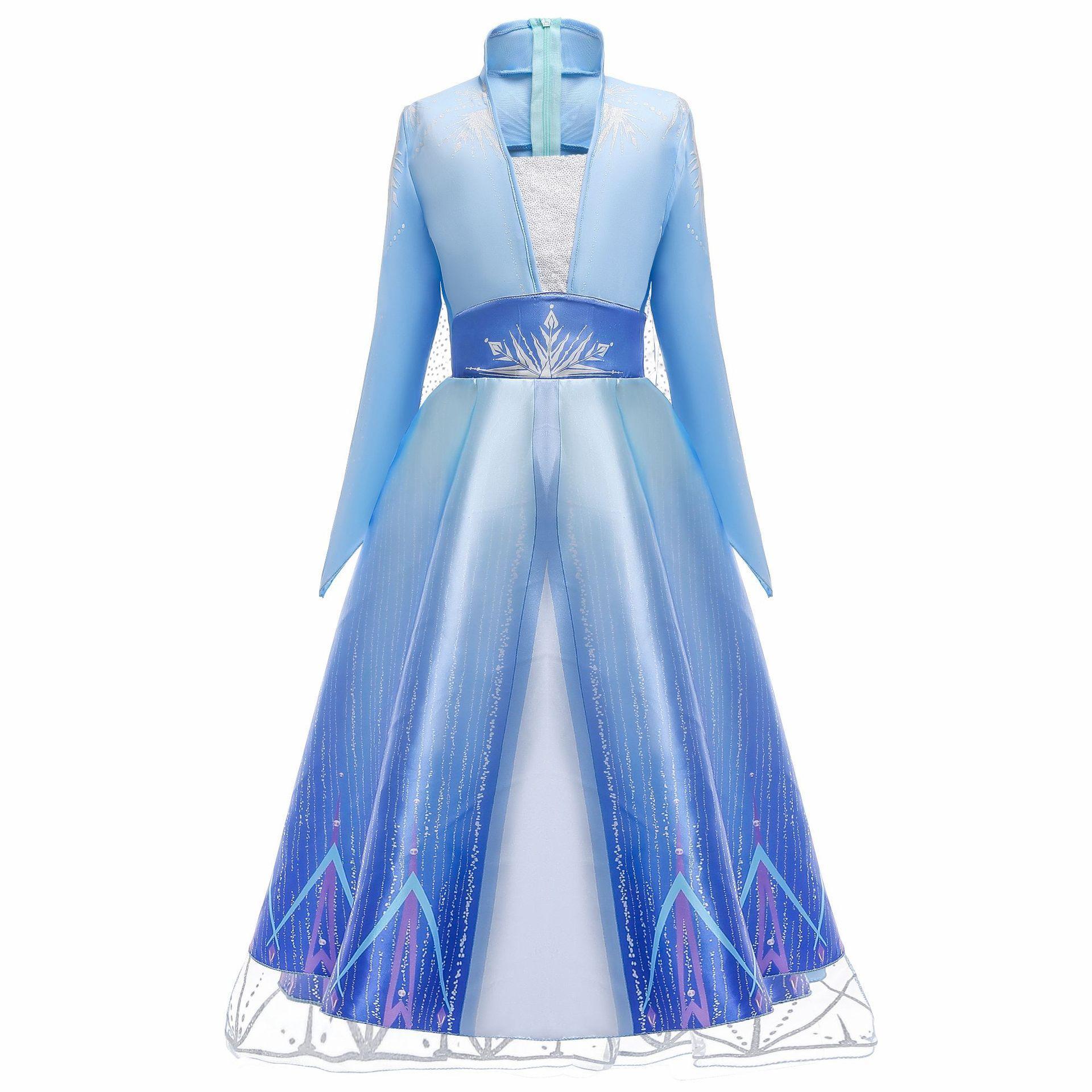 Disney Frozen 2 Princess Elsa Dress Kids Role Play Costume (Size:100)
