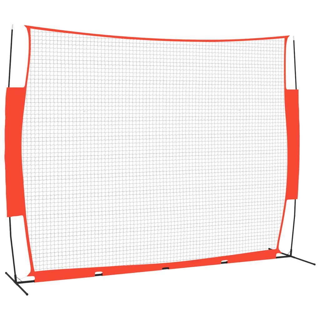 Portable Baseball Net Red and Black 369x107x271 cm Steel and Polyester vidaXL