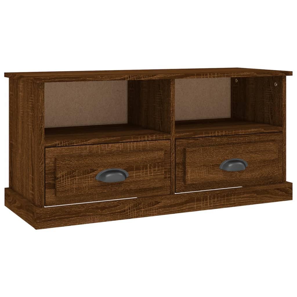 TV Cabinet Brown Oak 93x35.5x45 cm Engineered Wood vidaXL