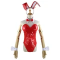 Anime Darling in the Franxx Zero Two 02 Bunny Girl Leather Bodysuit Red Rabbit Cosplay Costume (Size:L)