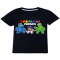Vicanber Children Boys Rainbow Friends Series Cartoon Graphic T Shirts Summer Round Neck Short Sleeve Cosplay Tops(Black,#130)