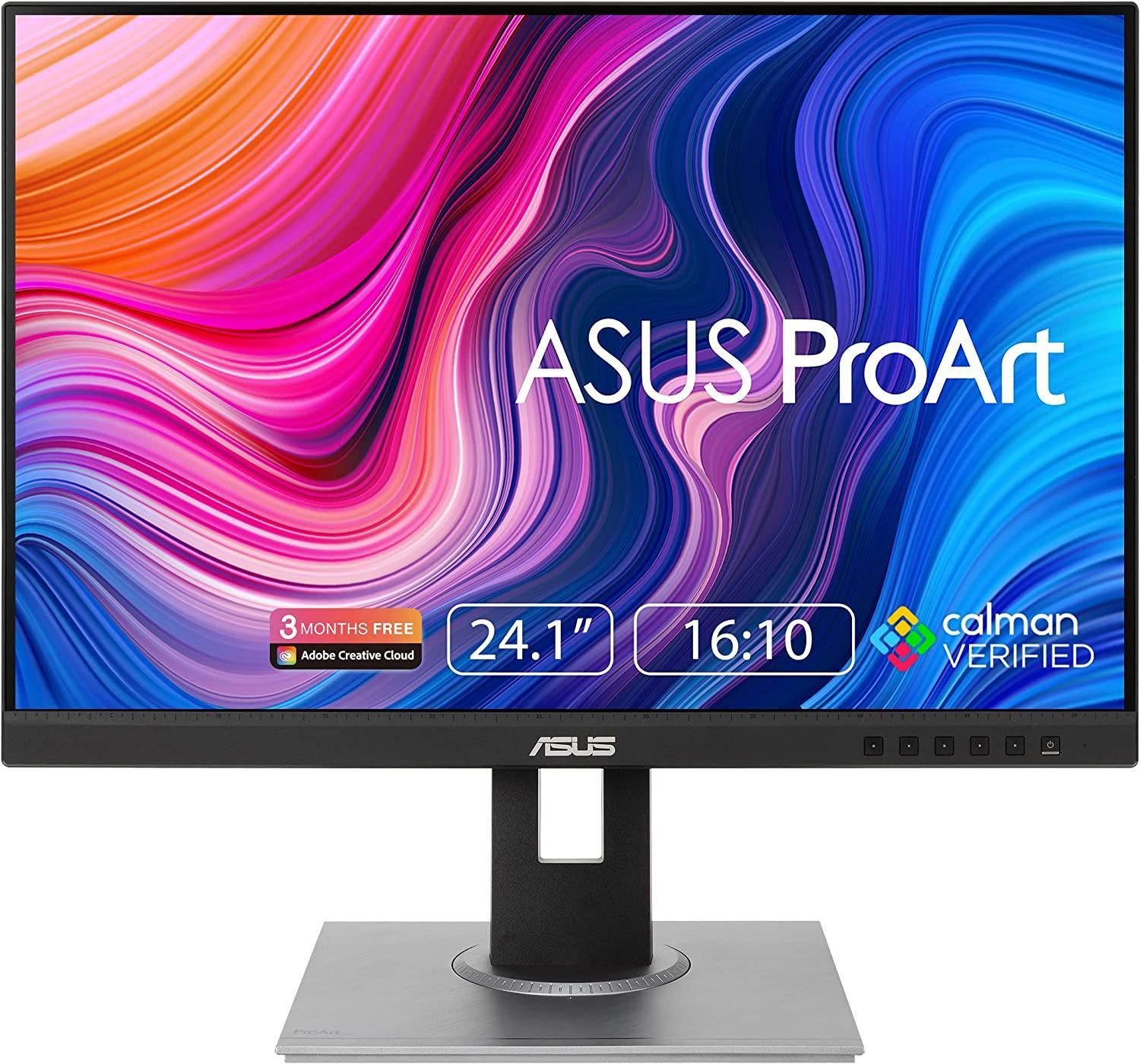 ASUS ProArt Display PA248QV 24.1” WUXGA (1920 x 1200) 16:10 Monitor, 100% sRGB/Rec.709 ΔE < 2, IPS, DisplayPort HDMI D-Sub, Calman Verified, Anti-glare, Tilt Pivot Swivel Height Adjustable, Black
