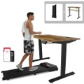 Advwin Adjustable Height Electric Standing Desk & Black Walking Pad Treadmill Set for Home Office