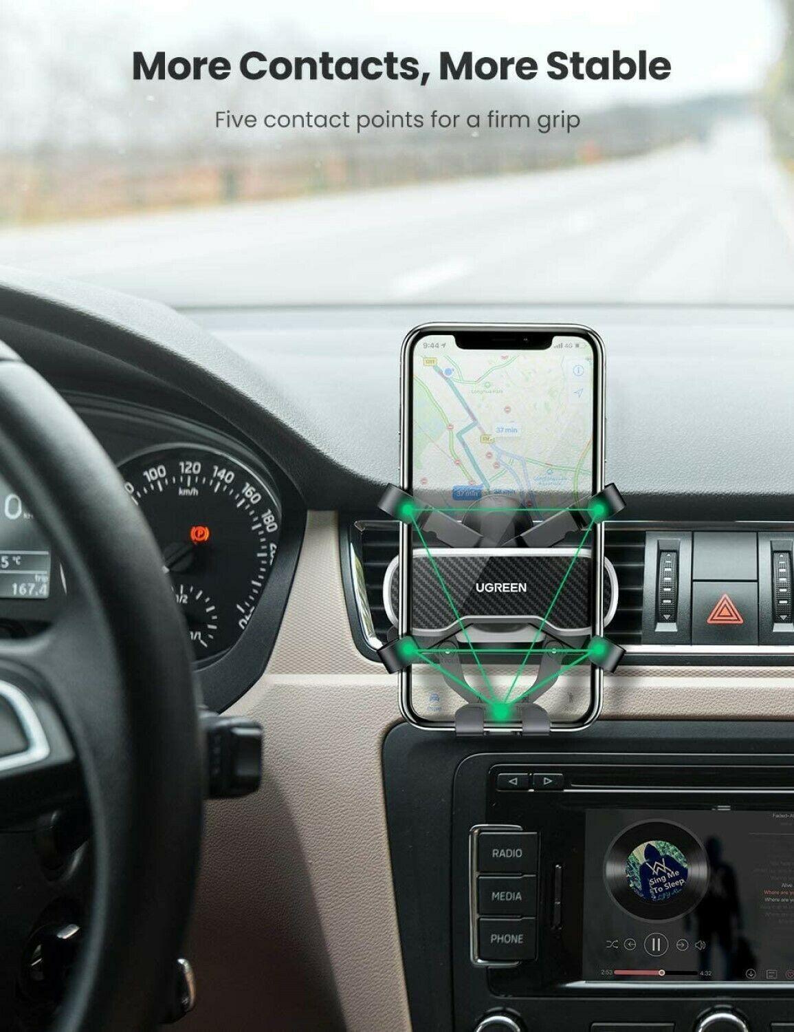 Universal Gravity Car Phone Holder with Hook 4.7" to 7" Device iPhone Samsung