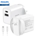 Philips 20W Power Adapter Wall Charger with USB C to Lightning Cable DLP4342L