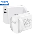 Philips 30W USB-C PD Fast Charger Wall Adapter Plug For iPhone Android DLP4343