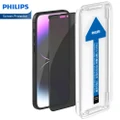 Philips Privacy Screen Protector Compatible with iPhone 14 Pro 6.1'' - 1 Pack 2.5D Privacy Tempered Glass Screen Protector, Full Coverage, Bubble Free, Case Friendly, Installation Frame, [Anti-Spy] DLK5505