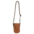 Pierre Cardin Leather Phone Bag in Cognac