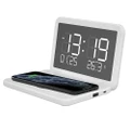 Digital Clock, Wireless Charging Alarm Clock With Night Light, Modern Desk Clock For Bedroom Living Room, Snooze Bedside Clock