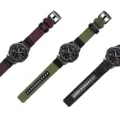 Nylon and Leather Watch Straps Compatible with Nokia Activite - Pop, Steel & Sapphire