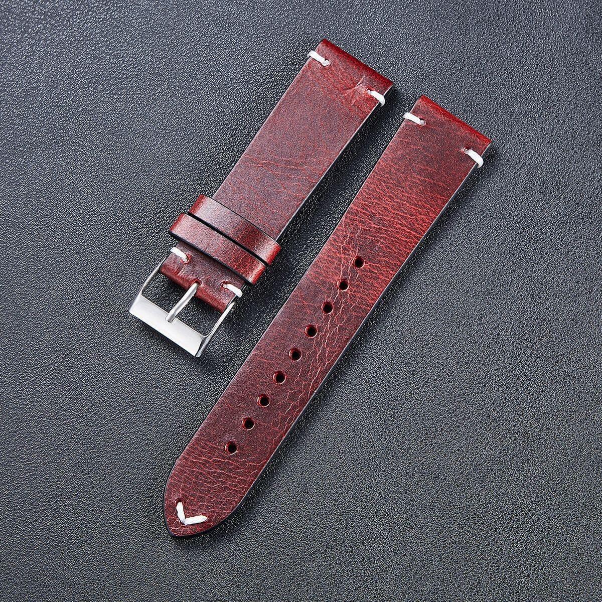 Vintage Oiled Leather Watch Straps Compatible with the Garmin Instinct 2x