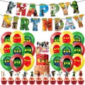 Goodgoods Children Teens Cartoon LEGO Ninjago:Masters of Spinjitzu Theme Birthday Party Decorations Party Supplies Include Birthday Banner, Cake Toppers,Cupcake Topper And Balloons