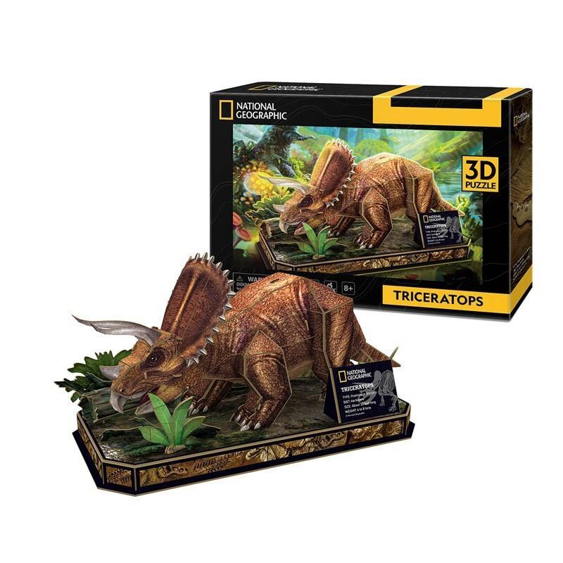 44pc National Geographic Triceratops Dinosaur 3D Puzzle Kids Activity Toy 8+