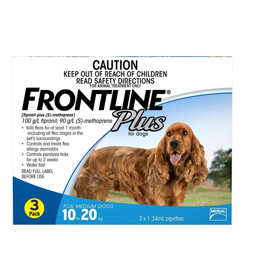 Frontline Plus Dog 10-20Kg Med 3'S Blue