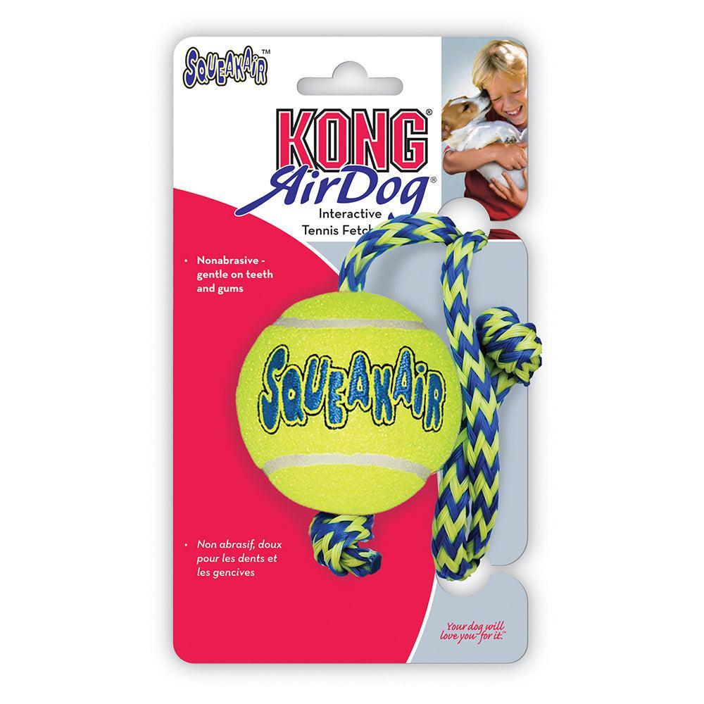 Kong Dog Airdog Squeaker Ball W/Rope Medium