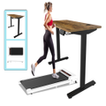 ADVWIN 120cm Adjustable Height Electric Standing Desk & White Walking Pad Treadmill Set for Home Office
