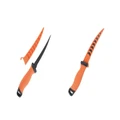 Fishteck 22cm Pro Series Sharp Fillet Knife w/ Sheath Cover Fish/Meat Orange
