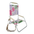 Good Vibes 60x58cm Beach/Outdoor Chair Foldable Hawaiian w/ Steel Frame White