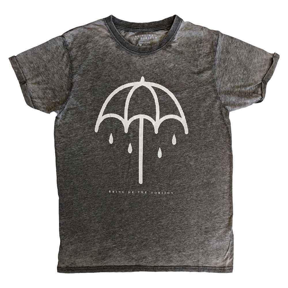 Bring Me The Horizon T Shirt Umbrella new Official Unisex Charcoal Grey Burnout