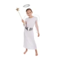 Bristol Novelty Childrens/Kids Christmas Angel Costume With Wings Belt And Halo (White/Silver) (L)