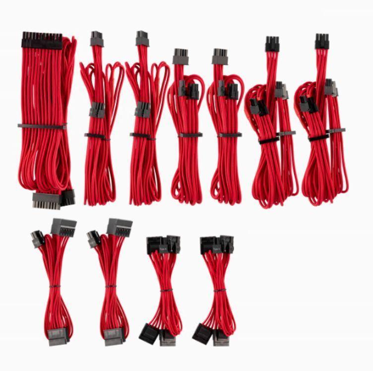 For Corsair PSU - Red Premium Individually Sleeved DC Cable Pro Kit Type 4 (Generation 4)