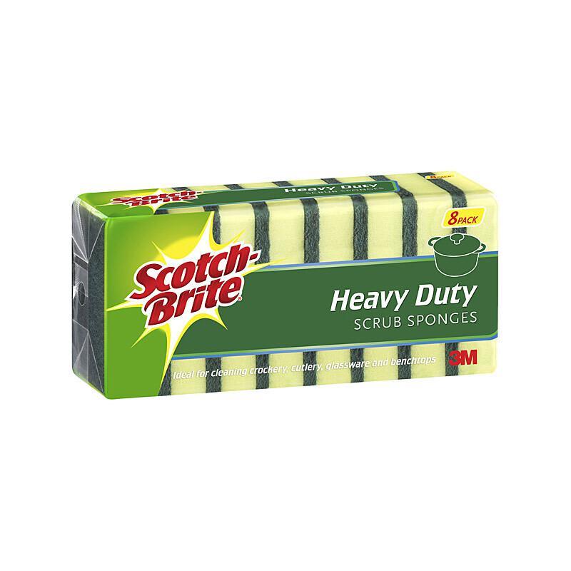 SCOTCH-BRITE Heavy Duty Scrub Sponge Pack of 8