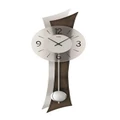 70cm Walnut & Silver Pendulum Wall Clock With Round Dial By AMS