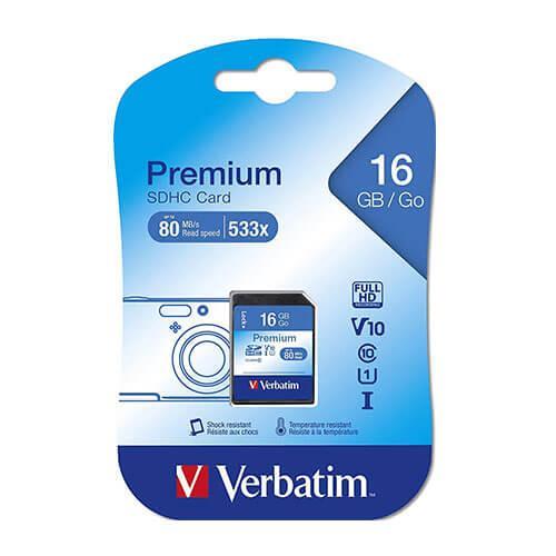 Verbatim Class 10 SDHC Memory Card - 16GB
