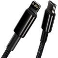 Baseus Tungsten Gold USB-C to Lightning 20W Fast Charging PD Cable Cord 2Meter - Black
