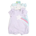3pc Girl's Rainbow Patterns Rompers [Size: 3M]