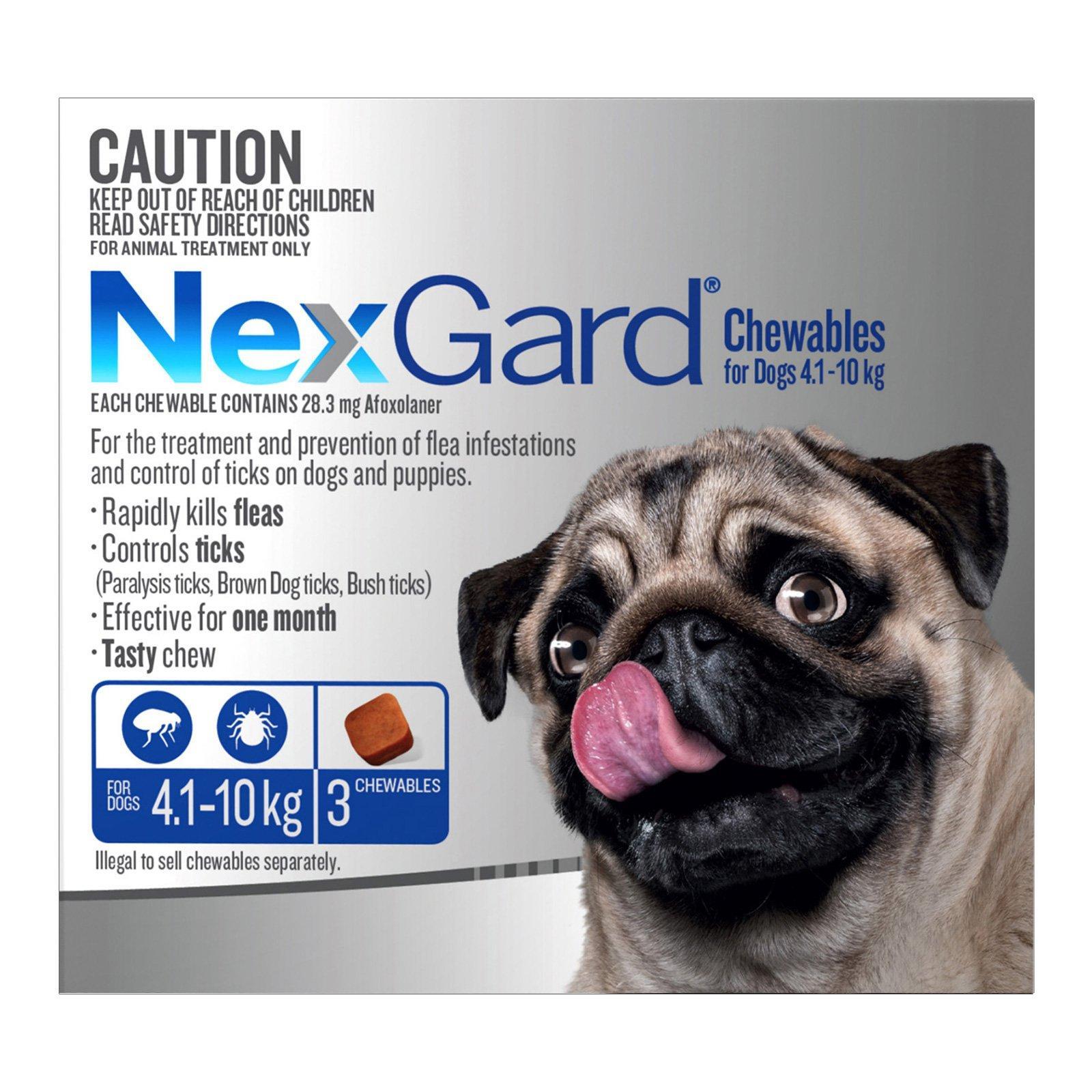 Nexgard Chewables For Dogs 4.1 - 10 Kg (Blue) 6 Chews