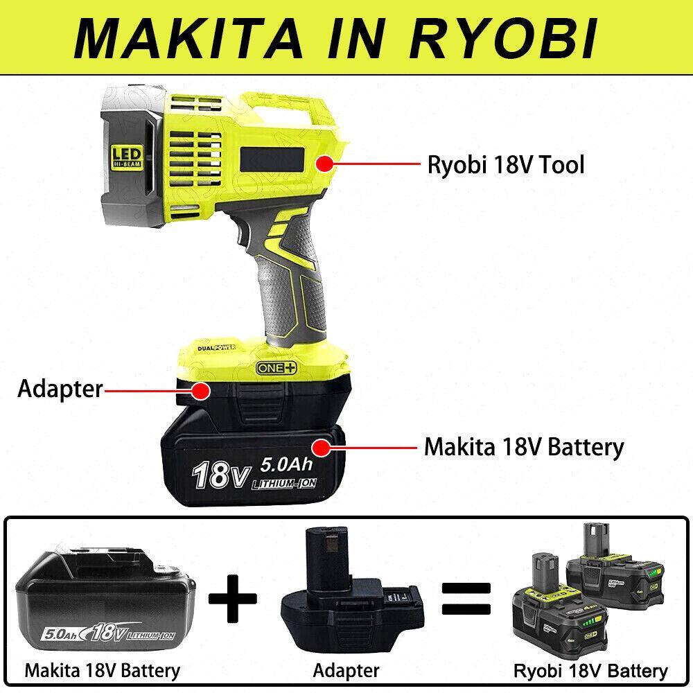 Adapter For Makita Dewalt Milwaukee Ryobi 18V Li-ion Battery Adaptor Converter