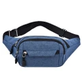 Goodgoods Women Men Plain Fanny Pack Travel Waist Pack Holiday Festival Wallet Zipper Casual Bum Bag(Blue)