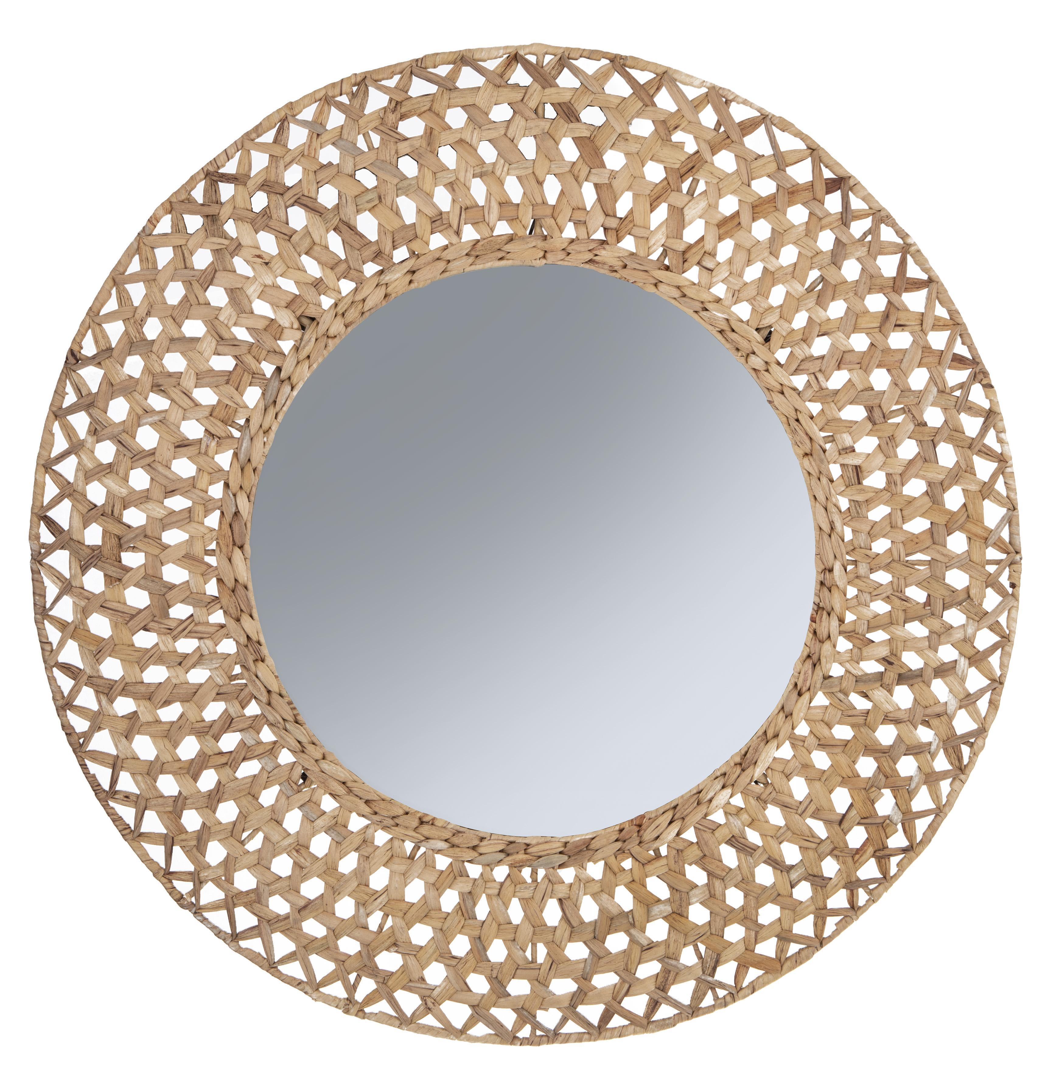 Amalfi Riviera Large Wall Make Up Mirror Home/Office Hanging Decor Round 80cm Natural