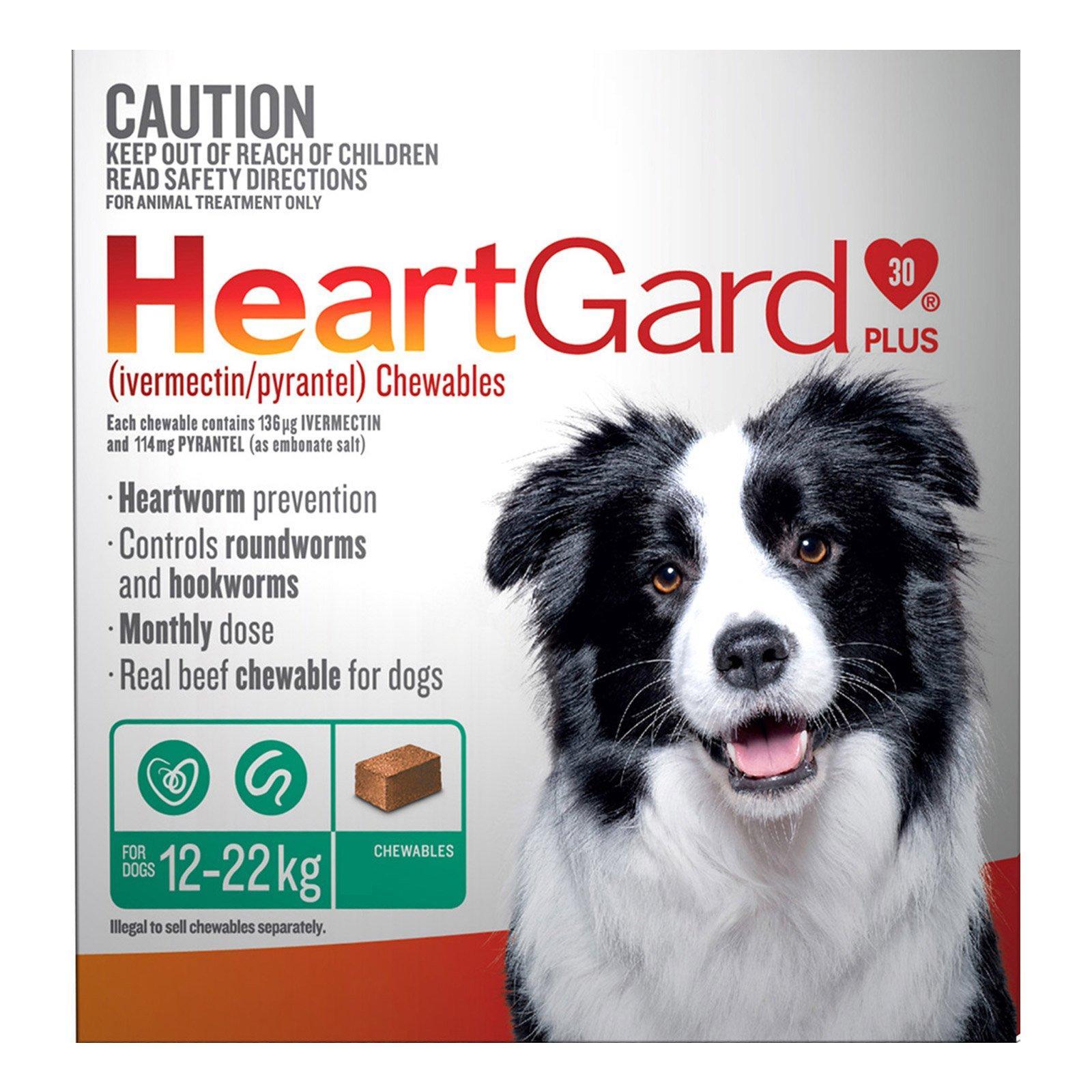 Heartgard Plus Chewables For Medium Dogs 12 To 22 Kg (Green) 6 Chews