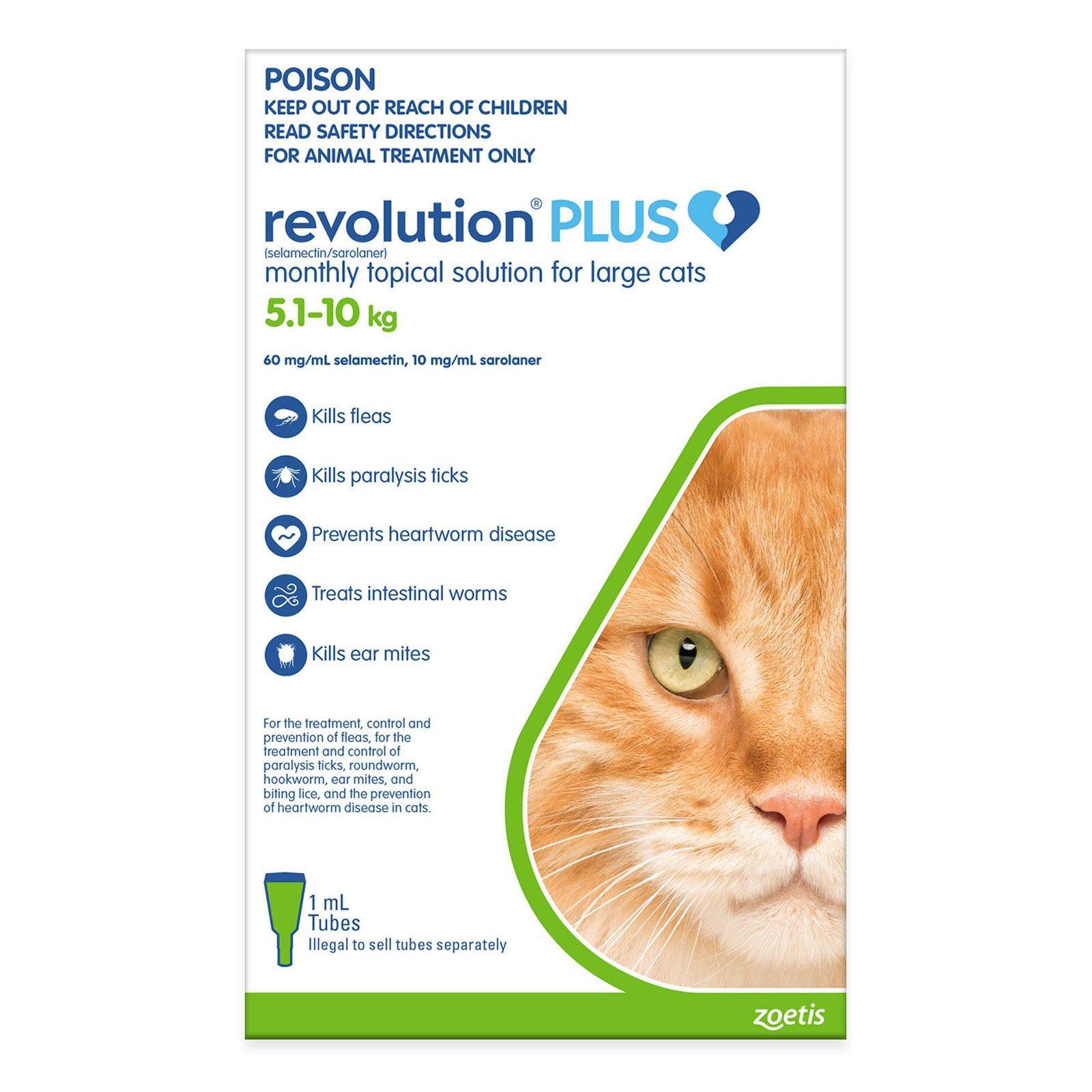 Revolution Plus for Large Cats 5 to 10 Kg (Green) 3 Pipettes
